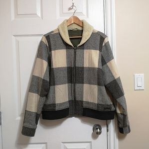 Woolrich plaid wool bomber